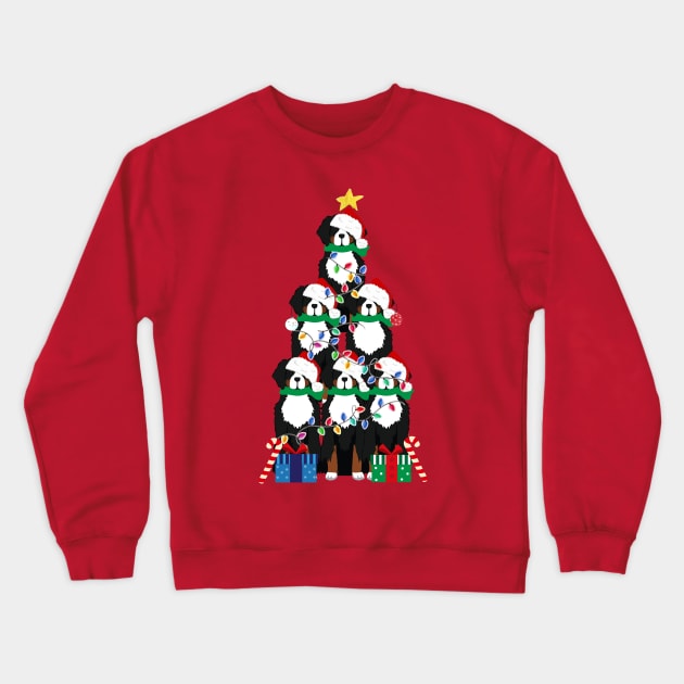 Bernese Mt Dog Puppy Christmas Tree Crewneck Sweatshirt by EMR_Designs